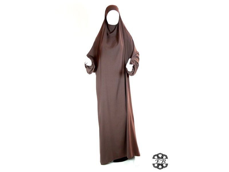 jilbab une piece tissu caviary couleur marron bistre