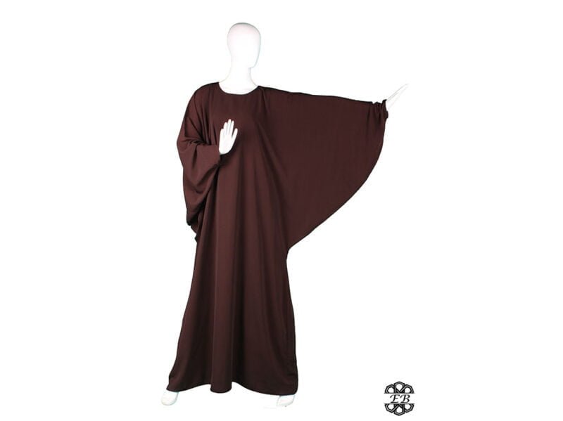 abaya papillon tissu wool peach microfibre leger couleur marron bistre