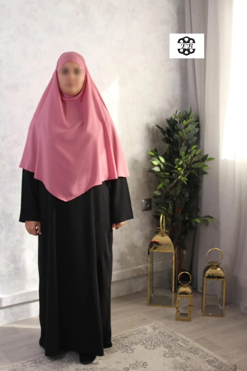 khimar-court-rose-fonce-pointu-wool-peach-El-Bassira-Bp-WP-264 khimar court rose fonce pointu wool peach El Bassira Bp WP 264