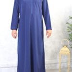 qamis émirati bleu marine 197 manches longues (El 197)