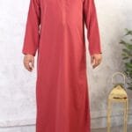 qamis émirati rouge brique 194 manches longues (El 194)