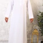 qamis saoudien blanc nacré 175 manches longues (Sa Mao 175)