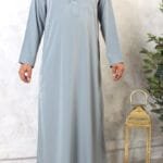 qamis saoudien gris 193 manches longues (Sa Mao 193)