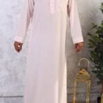 qamis saoudien rose beige 186 manches longues (Sa Mao 186)