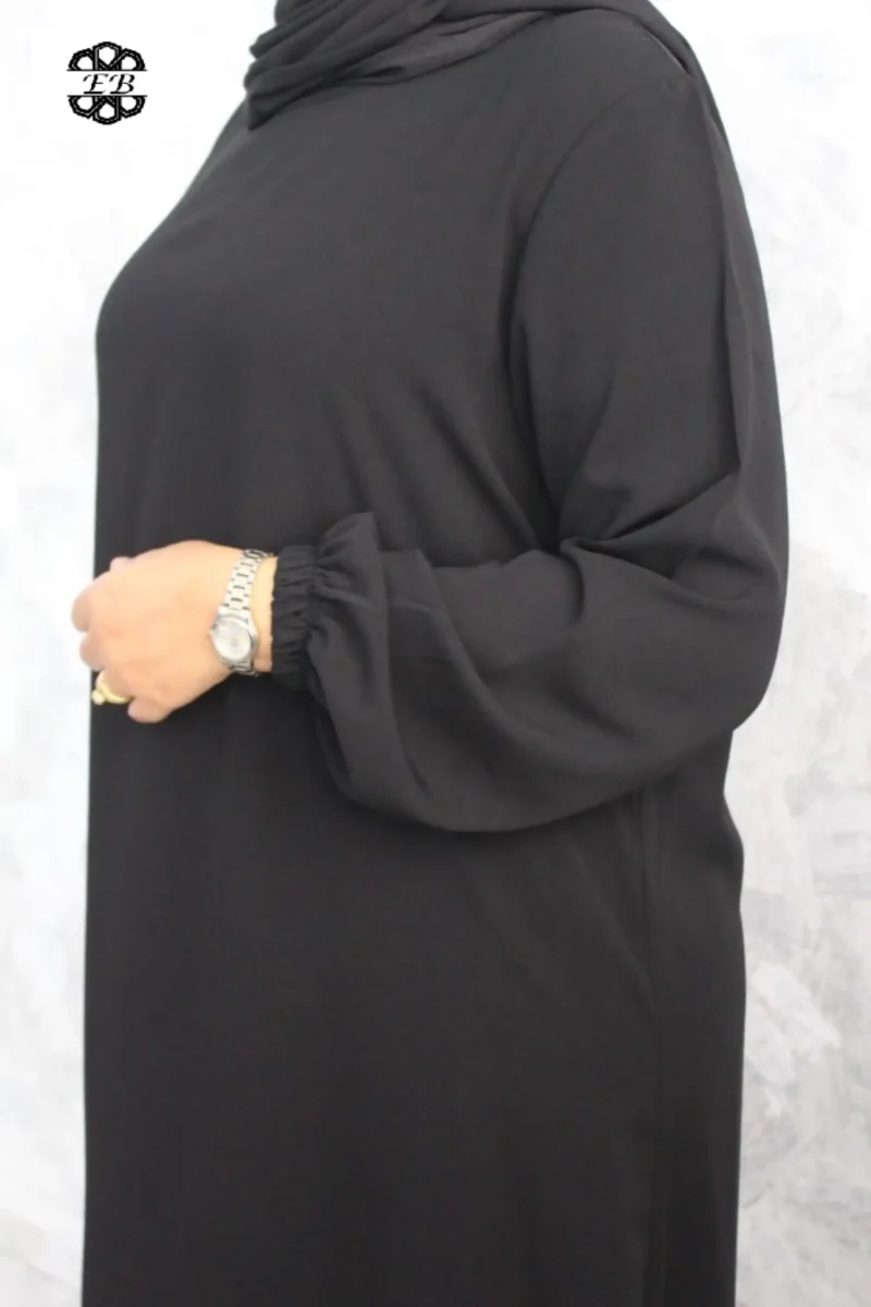 abaya El Bassira wool peach Sira e noir 3 abaya wool peach El Bassira Sira e noir 3