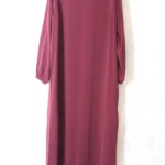 Abaya droite bordeaux 162 wool peach manches serrées El Bassira (He WP 162)