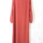 Abaya droite brique 158 wool peach manches serrées El Bassira (He WP 158)