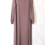 Abaya droite cacao 12 wool peach manches serrées El Bassira (He WP 12)