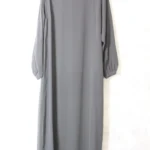 Abaya droite gris quartz 32 wool peach manches serrées El Bassira (He WP 32)