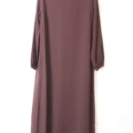Abaya droite marron bistre caviary El Bassira (He CAV 04)