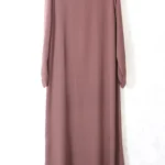 Abaya droite marron café 06 wool peach manches serrées El Bassira (He WP 06)