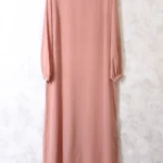 Abaya droite saumon 141 wool peach manches serrées El Bassira (He WP 141)