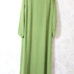Abaya droite vert avocat clair 48 wool peach manches serrées El Bassira (He WP 48)