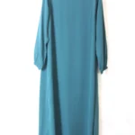 Abaya droite vert canard 69 wool peach manches serrées El Bassira (He WP 69)