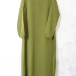 Abaya droite vert kaki clair koshibo El Bassira (He KOS 49)