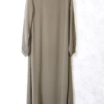 Abaya droite vert militaire 127 wool peach manches serrées El Bassira (He WP 127)