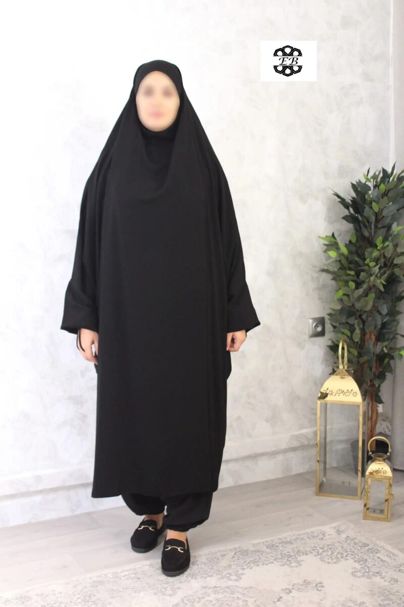 jilbab-2-pieces-sarouel-noir-wool-peach-el-bassira-A2s-WP-black (3) jilbab 2 pieces sarouel noir wool peach el bassira A2s WP black 3