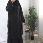 Jilbab noir 2 pièces jupe Koshibo El Bassira (A2j KOS black)