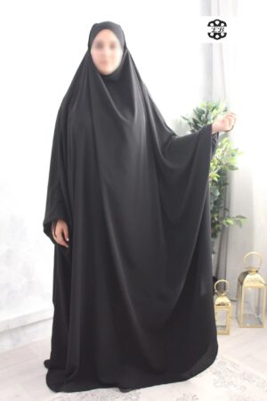 Jilbab papillon noir 1 pièce Wool Peach El Bassira (A0 WP black)