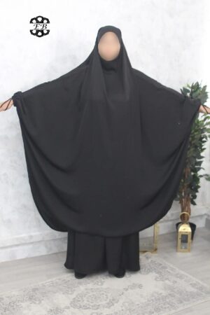 Jilbab papillon Wool Peach 2 pièces jupe El Bassira (A3j WP)