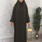 Jilbab 1 pièce vert kaki foncé jazz El Bassira (A1 Jazz 52)