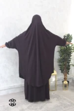 Jilbab jupe Jazz aubergine Kellya vue de dos (A2j jazz 109)