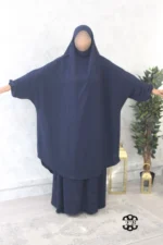 Jilbab jupe Jazz bleu marine foncé vue de face 2 (A2j jazz 93)