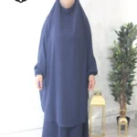 Jilbab 2 pièces jupe bleu marine foncé jazz El Bassira (A2j Jazz 93)