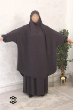 Jilbab jupe Jazz gris anthracite Kellya vue de face 2 (A2j jazz 29)