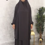 Jilbab 2 pièces jupe gris anthracite jazz El Bassira (A2j Jazz 29)