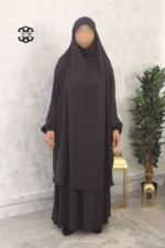 Jilbab jupe Jazz gris anthracite Kellya vue de face (A2j jazz 29)