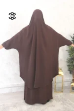 Jilbab jupe Jazz marron bistre Kellya vue de dos (A2j jazz 04)
