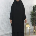 Jilbab 2 pièces jupe noir jazz El Bassira (A2j Jazz black)