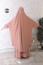 Jilbab jupe Jazz saumon Kellya vue de dos (A2j jazz 141)
