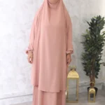 Jilbab 2 pièces jupe saumon jazz El Bassira (A2j Jazz 141)