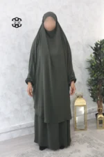 Jilbab jupe Jazz vert pétrole Kellya vue de face (A2j jazz 246)