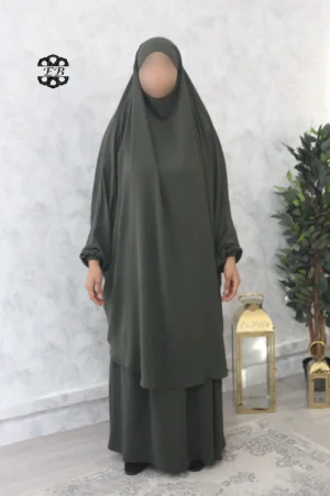 Jilbab jupe Jazz vert pétrole Kellya vue de face (A2j jazz 246)