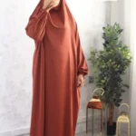Jilbab 1 pièce marron brique koshibo El Bassira (A1 KOS brown)