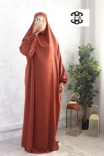 Jilbab 1 pièce marron brique koshibo El Bassira (A1 KOS brown)