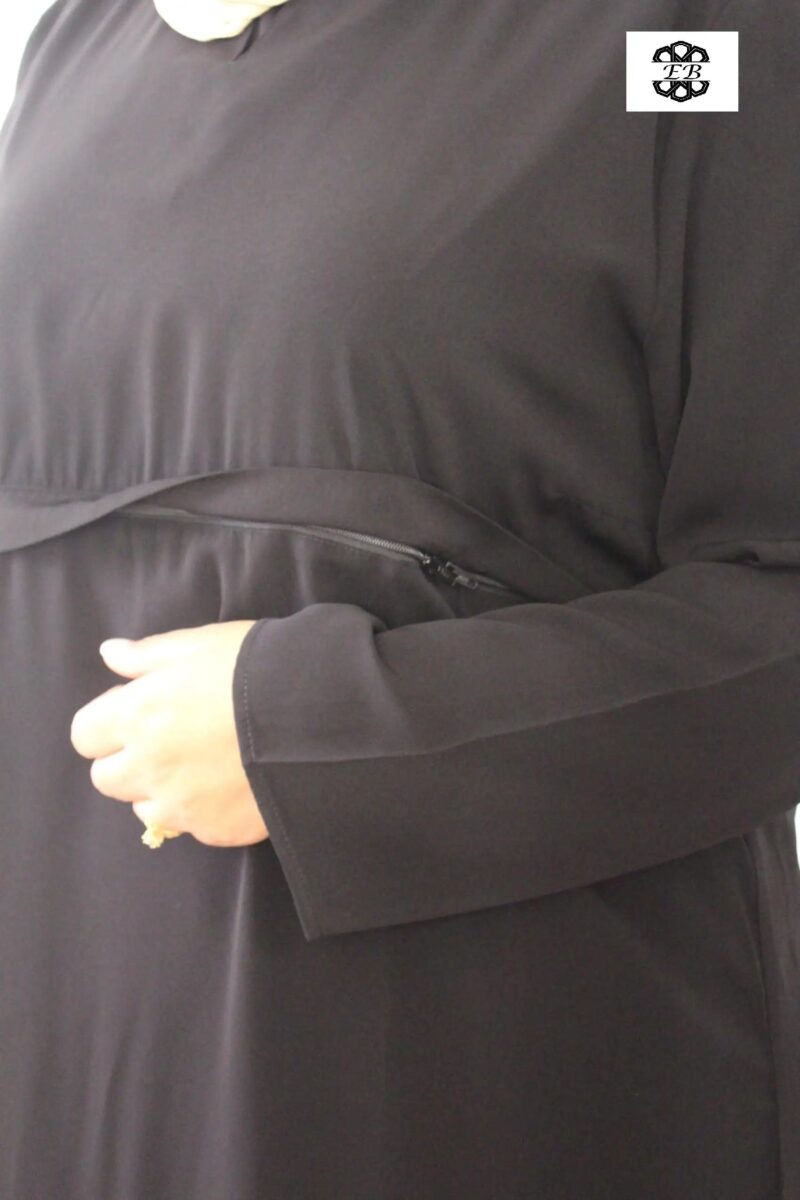 abaya-allaitement-coupe-droite-noir-wool-peach-El-Bassira-Hr-WP-black (3)