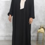 Abaya évasée noir caviary El Bassira Emma e (Ke CAV black)