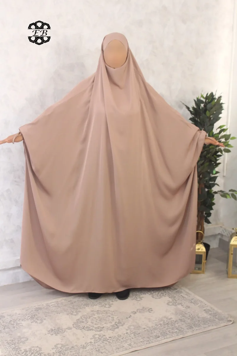 Jilbab 1 piece papillon Nida beige 263 vue de face 2