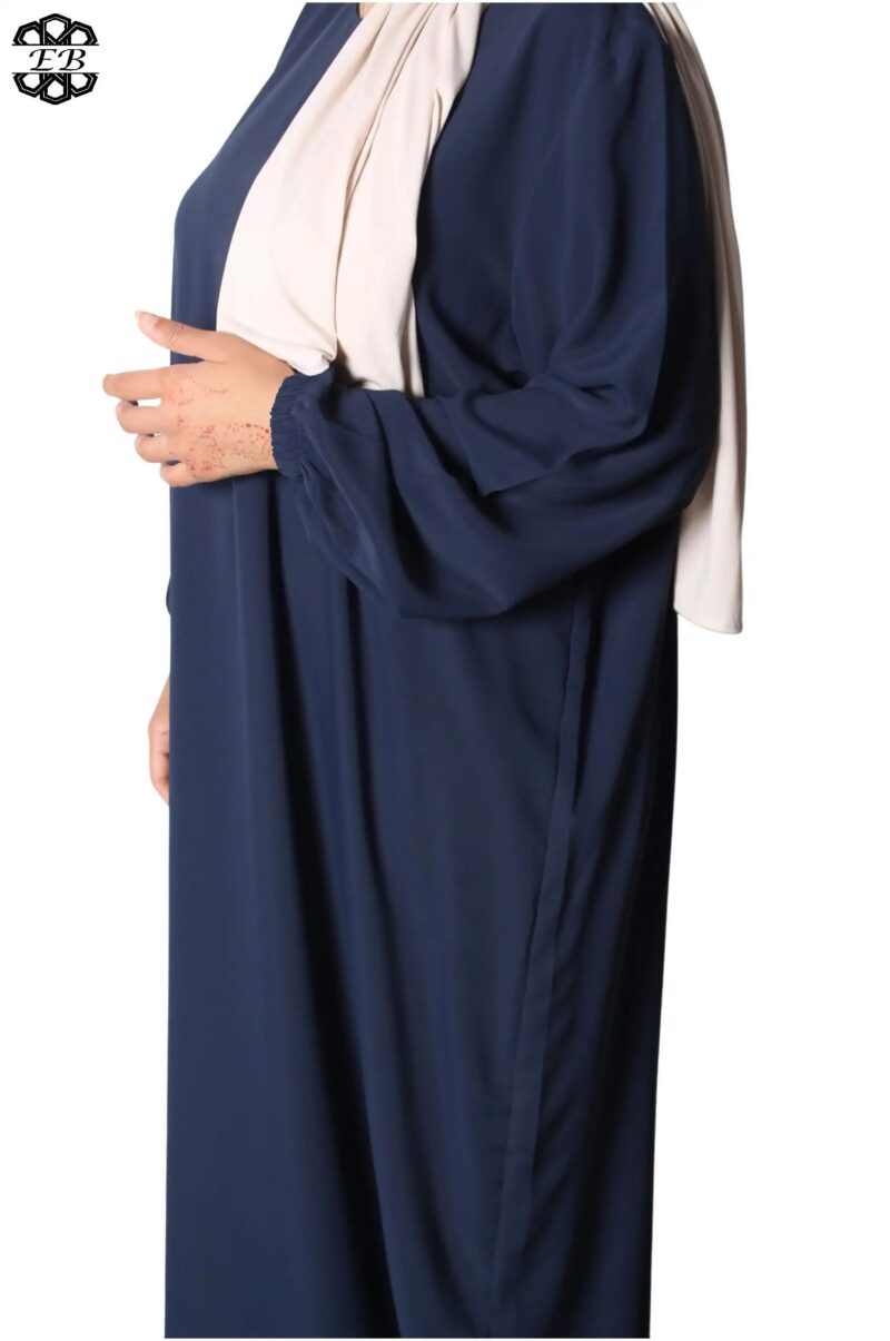 abaya droite extra large soie de médine black iris El Bassira Numidia e black iris (2)