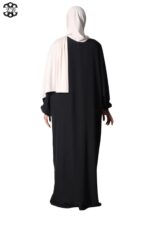 abaya droite extra large soie de médine noir El Bassira Numidia e black (6)