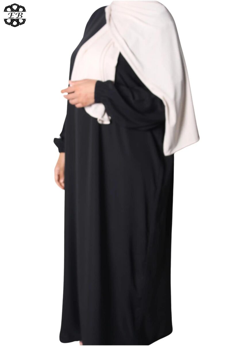 abaya droite extra large soie de médine noir El Bassira Numidia e black (7)