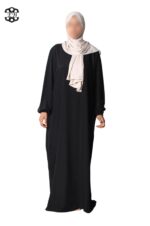 abaya droite extra large soie de médine noir El Bassira Numidia e black (8)