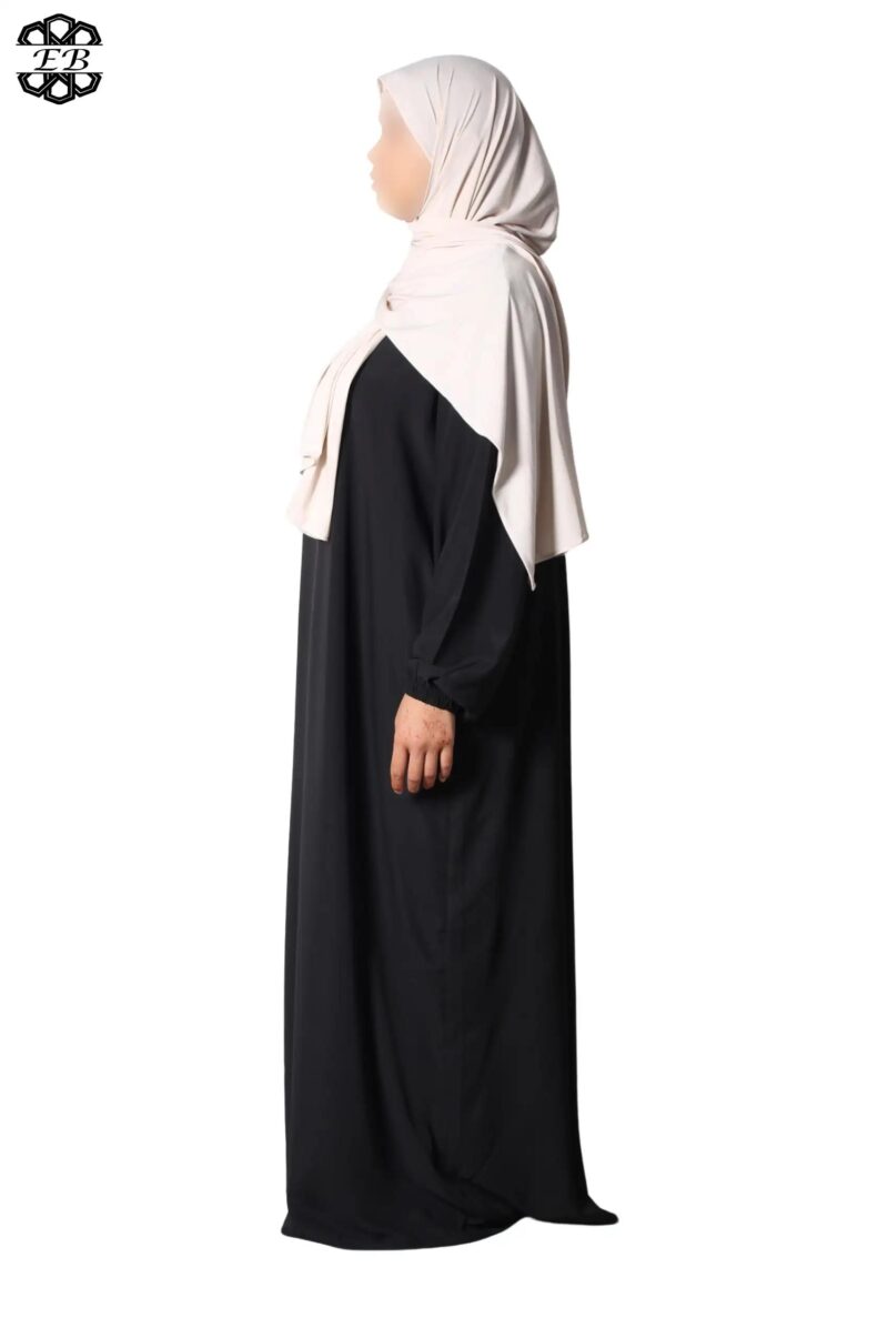 abaya droite extra large soie de médine noir El Bassira Numidia e black (9)