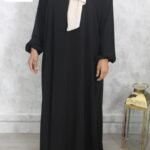 Abaya évasée noir caviary El Bassira Emma e (ke CAV black)