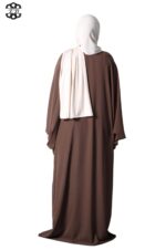 abaya papillon soie de médine chestnut El Bassira Duna e chestnut (1)