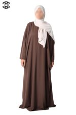 abaya papillon soie de médine chestnut El Bassira Duna e chestnut (2)